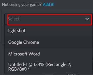 discord add game to game activity