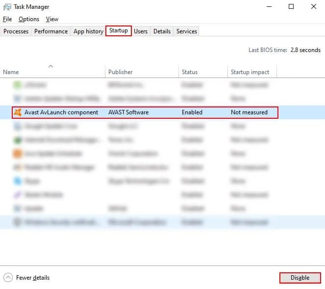 task manager startup