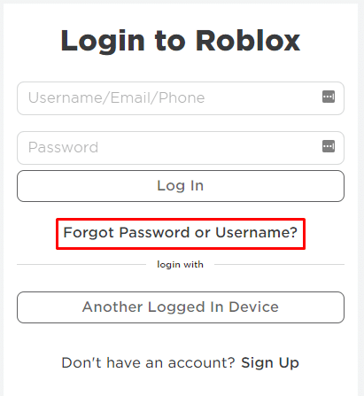 login form roblox